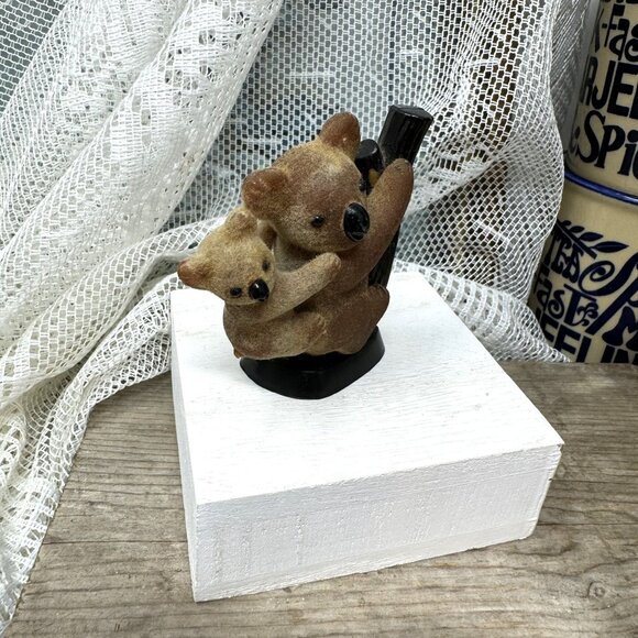 Vintage Koala Bear Figurine Mother & Baby on Tree Collectible 4" Tall Ceramic - Picture 2 of 5